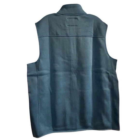 Lands' End Men's XXL Tall Softshell Fleece Vest Breeze Blue Side Zip Pockets - Picture 3 of 8